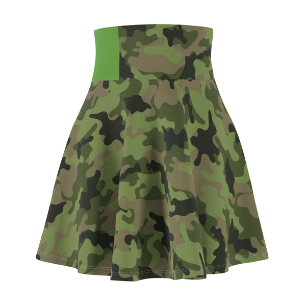 Army Camo Green Women's Skater Skirt