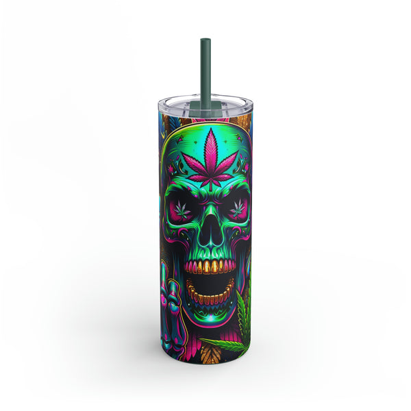 Skull Weed Maars Maker Skinny Matte Tumbler, 20oz