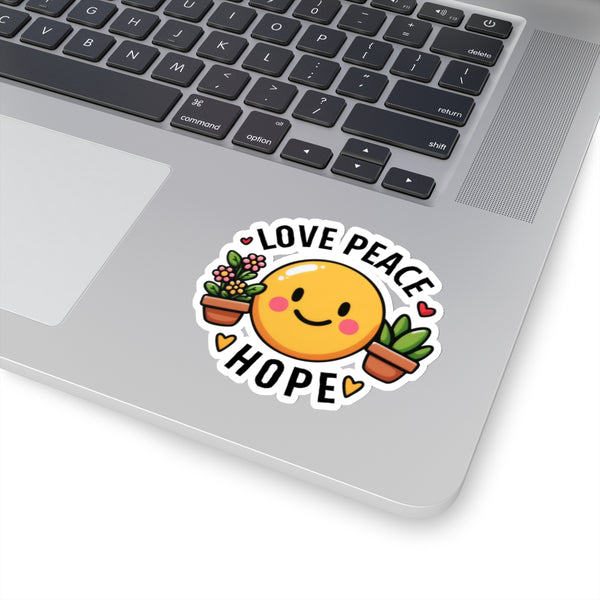 Love, Peace & Hope Kiss-Cut Stickers