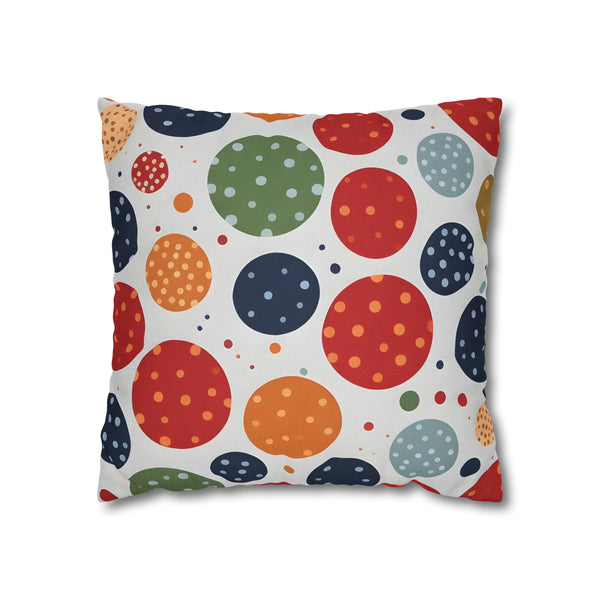 Rich Polka Dots Spun Polyester Square Pillowcase