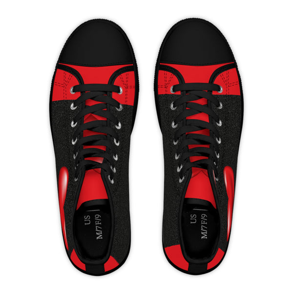 Heart Red /Black Women's High Top Sneakers