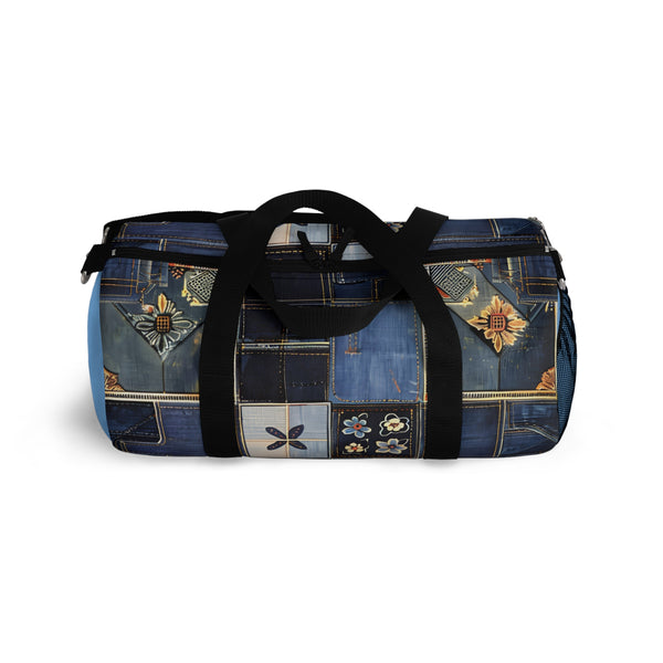 Denim Print Duffel Gym Bag