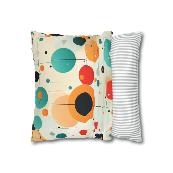 Retro Polka Dots Spun Polyester Square Pillowcase