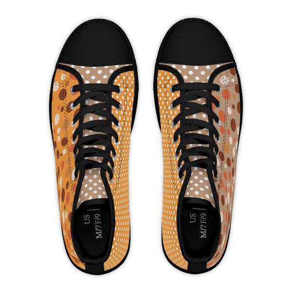 Warm Color Polka Dots Women's High Top Sneakers