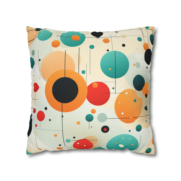 Retro Polka Dots Spun Polyester Square Pillowcase