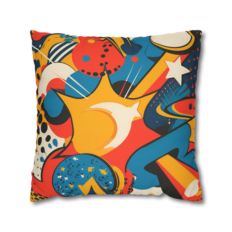 Cartoon Spun Polyester Square Pillowcase