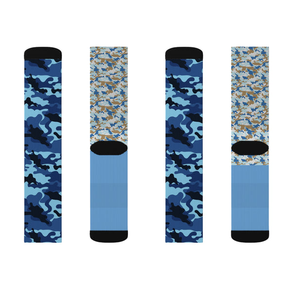 Blue Camo Sublimation Woman Socks