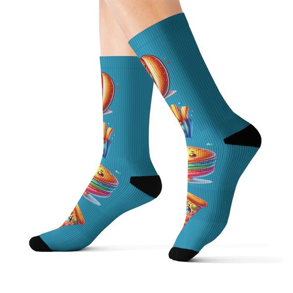 Kawaii Junk Food  Sublimation Woman Socks