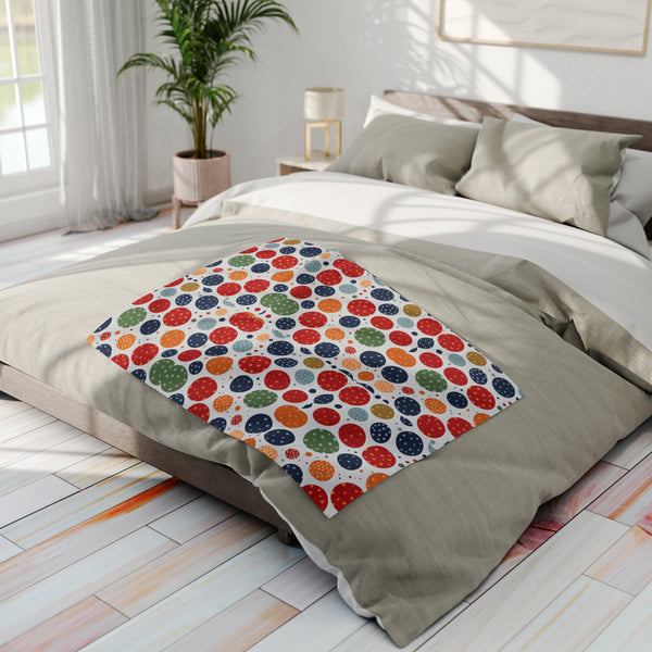 Bright Polka Dots Arctic Fleece Throw Blanket