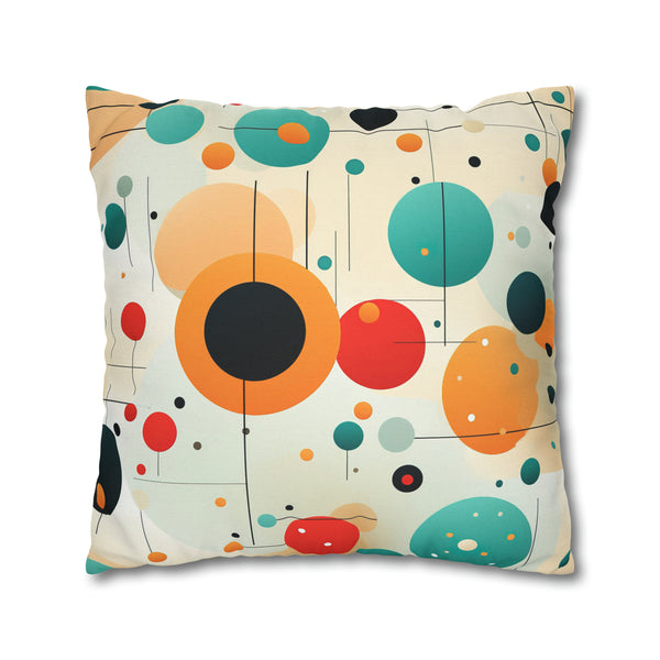 Retro Polka Dots Spun Polyester Square Pillowcase