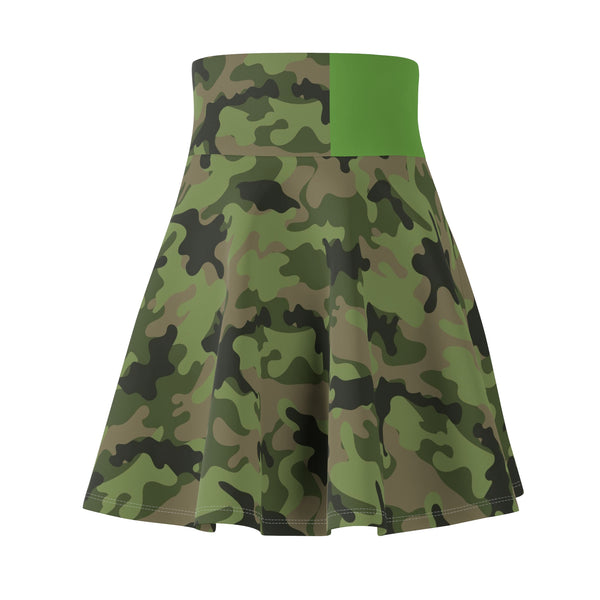 Army Camo Green Women's Skater Skirt