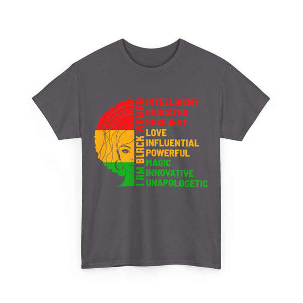 Juneteenth I am a black Woman Plus Size Woman Heavy Cotton Tee