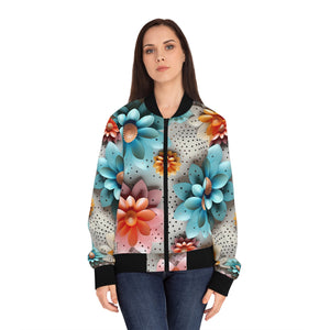 Flowers Polka Dots Women's Bomber Jacket