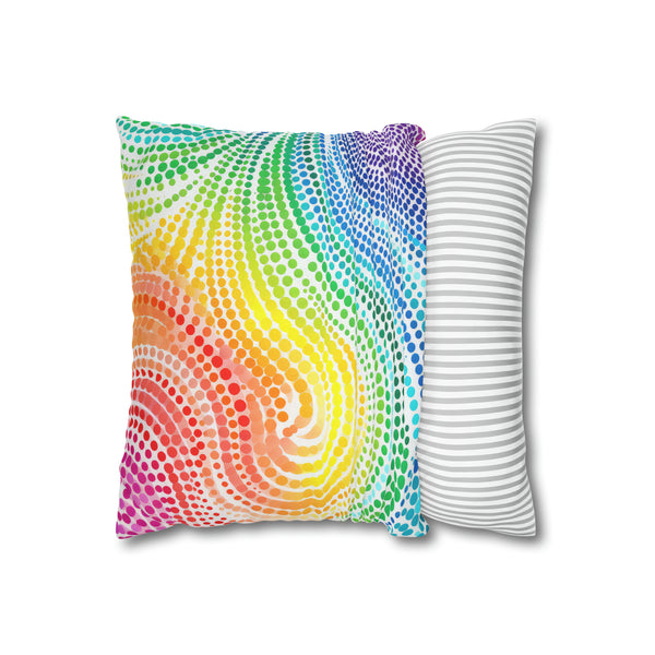 Swirl Spun Polyester Square Throw Pillowcase