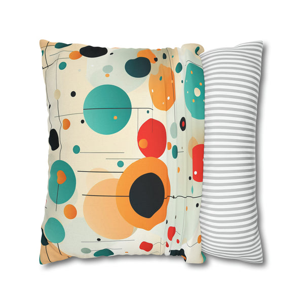 Retro Polka Dots Spun Polyester Square Pillowcase