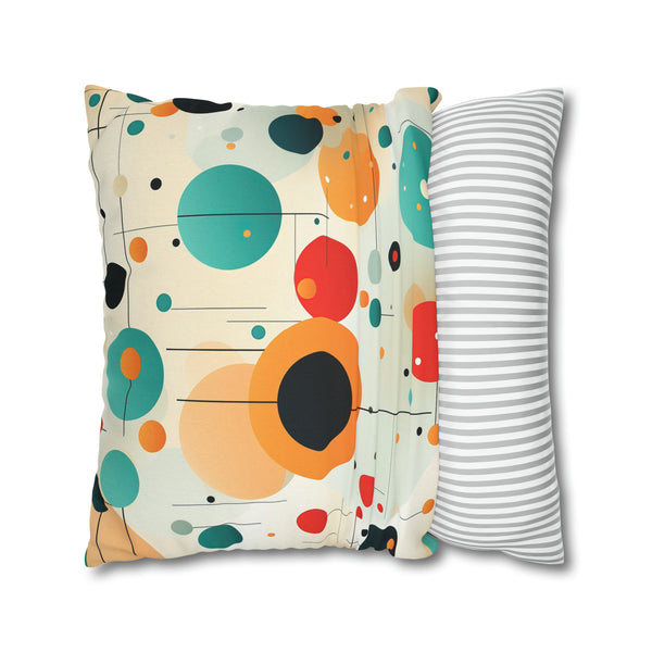 Retro Polka Dots Spun Polyester Square Pillowcase