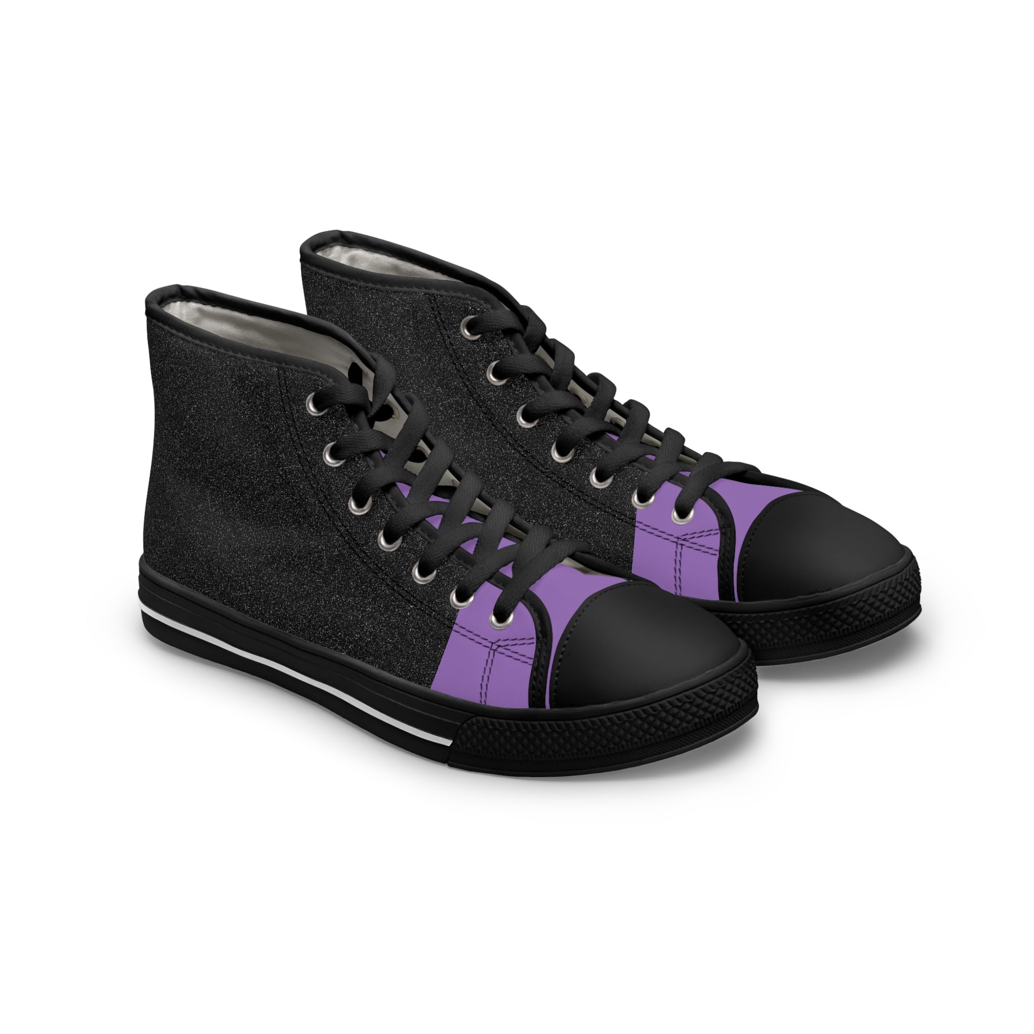 Purple /Black Women's High Top Sneakers