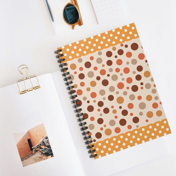 Warm Color Dots Spiral Notebook - Ruled Line