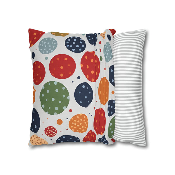 Rich Polka Dots Spun Polyester Square Pillowcase