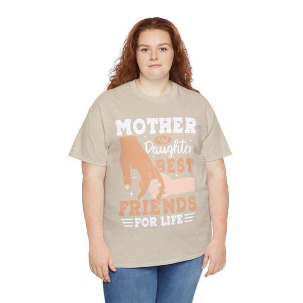 "Mom & Daughter Best Friends" Plus Size Women Heavy Cotton Tee T-Shirt