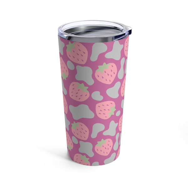 Strawberry Cow Print Tumbler 20oz Cup