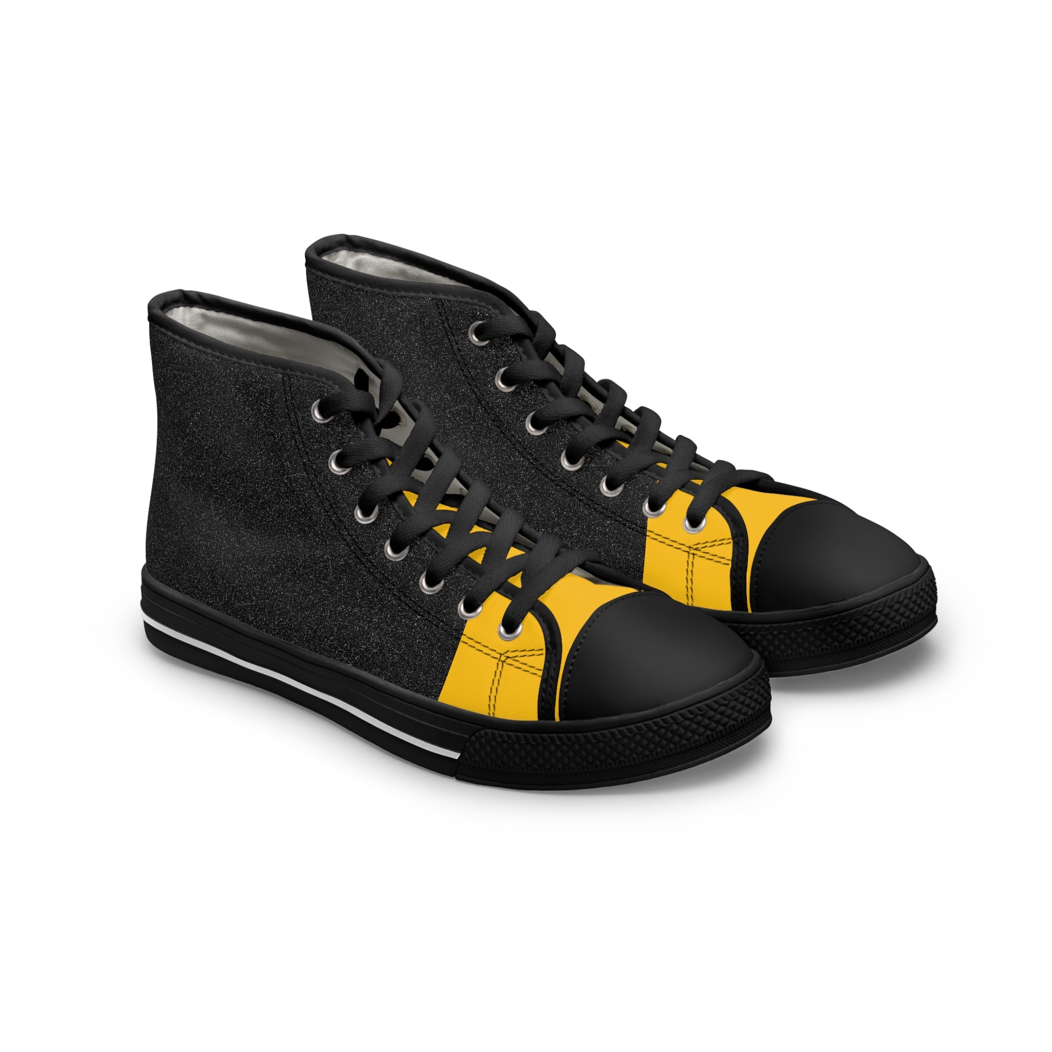 Yellow /Black Women's High Top Sneakers