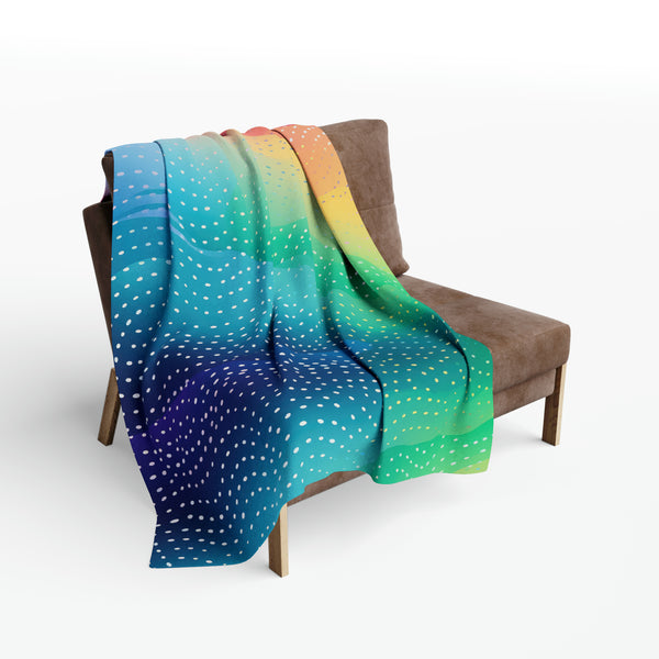 Rainbow Dots Arctic Fleece Throw Blanket