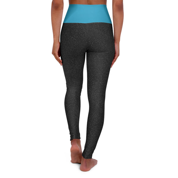 Teal/Black High Waisted Yoga Leggings