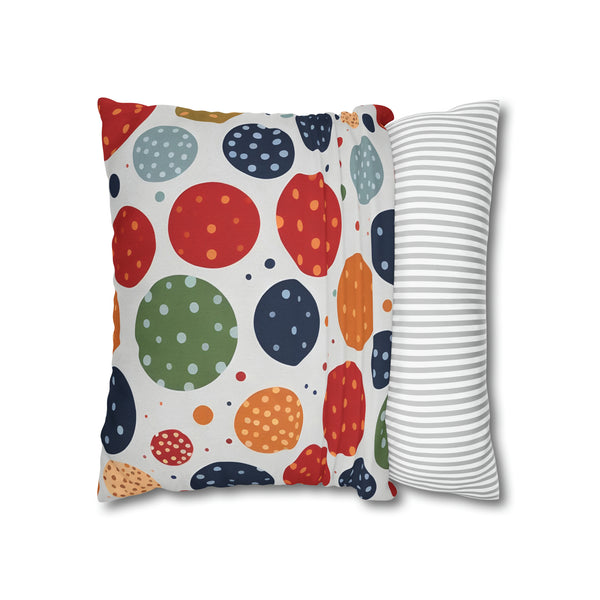 Rich Polka Dots Spun Polyester Square Pillowcase