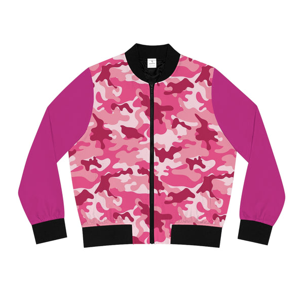 Pink Camo Women's Bomber Jacket