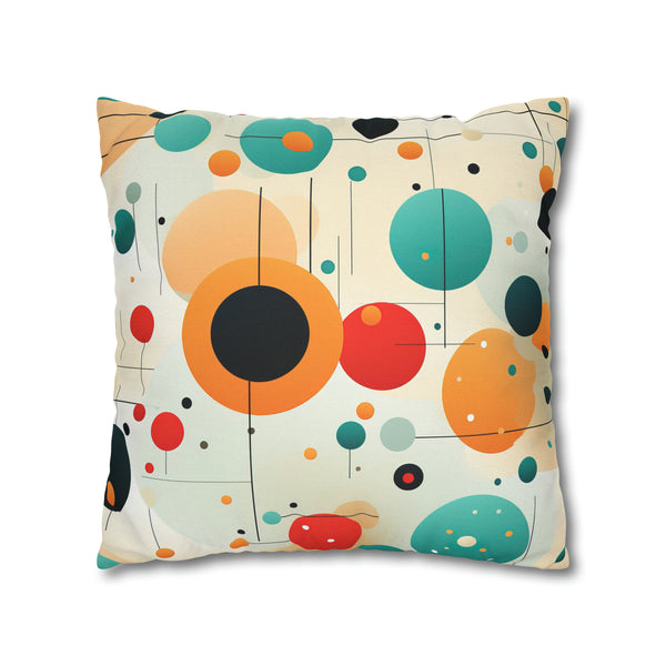 Retro Polka Dots Spun Polyester Square Pillowcase