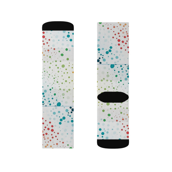 White Polka Dots Sublimation Woman Socks