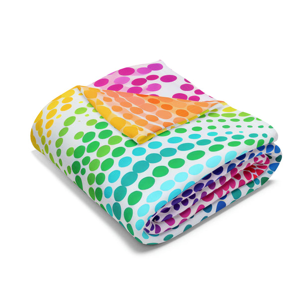 Swirl Polka Dots Arctic Fleece Throw Blanket