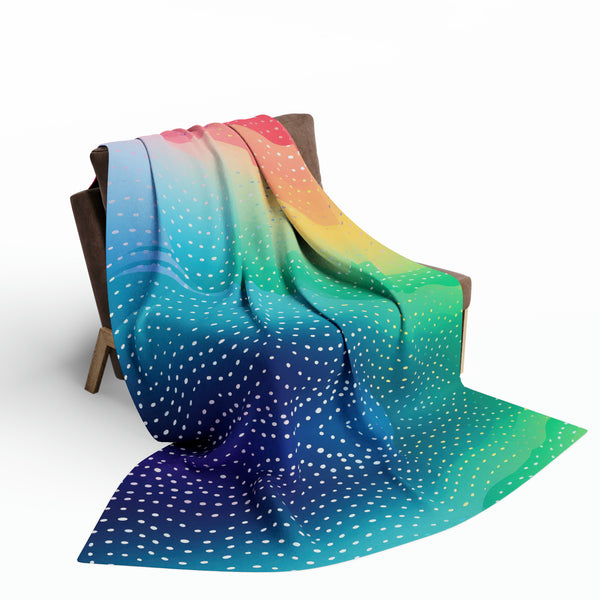 Rainbow Dots Arctic Fleece Throw Blanket