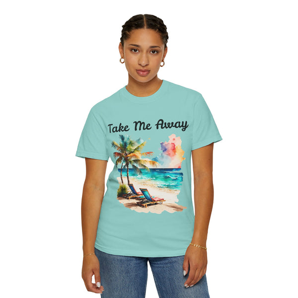 Take Me Away Plus Size Woman Garment-Dyed T-shirt