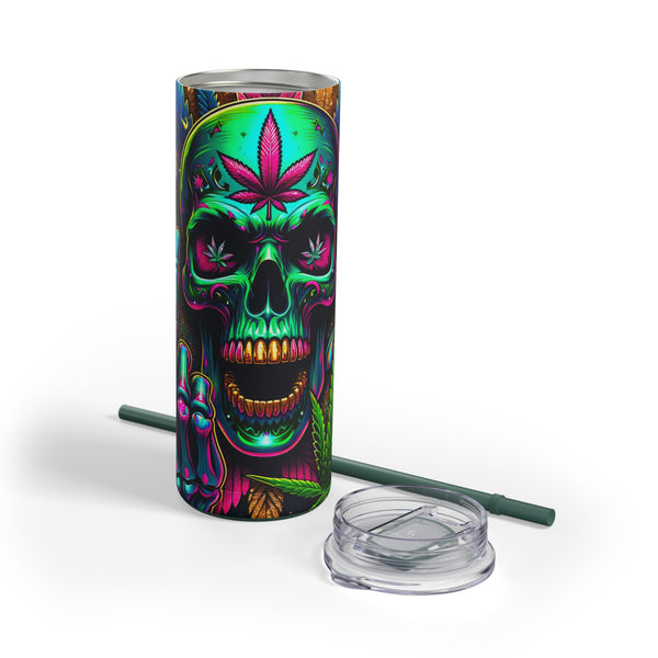 Skull Weed Maars Maker Skinny Matte Tumbler, 20oz