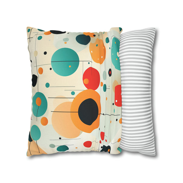 Retro Polka Dots Spun Polyester Square Pillowcase