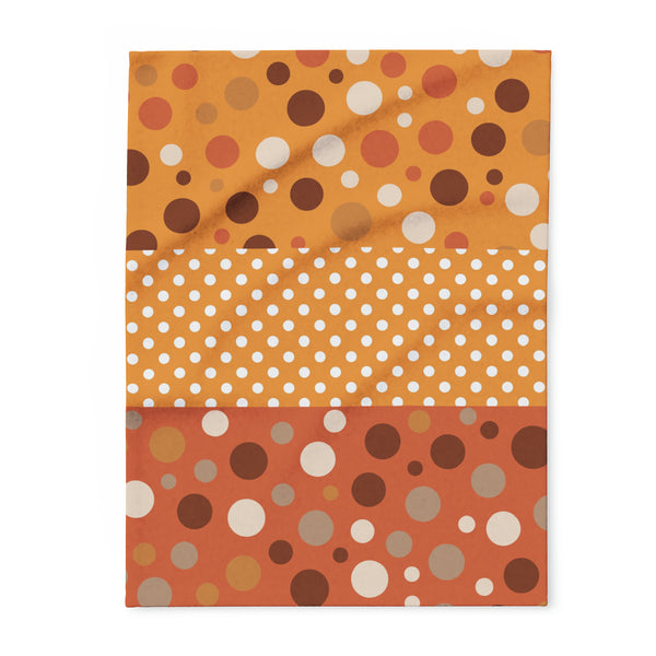 Large Warm Color Polka Dots Arctic Fleece Throw Blanket