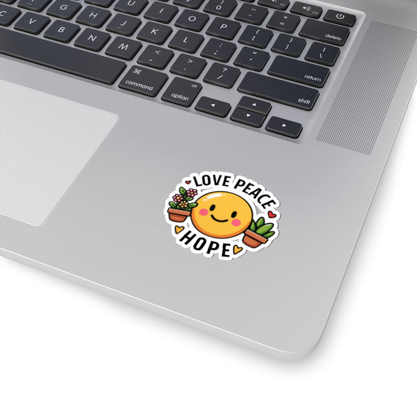 Love, Peace & Hope Kiss-Cut Stickers