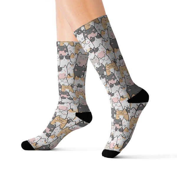 Group Cat Sublimation Woman Socks