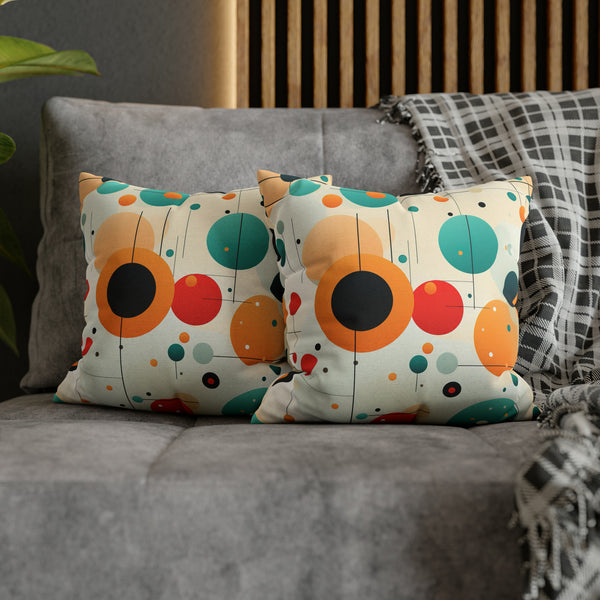 Retro Polka Dots Spun Polyester Square Pillowcase