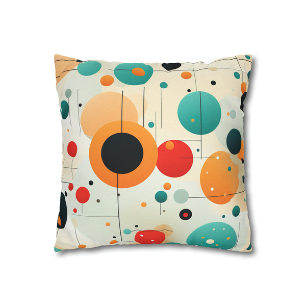 Retro Polka Dots Spun Polyester Square Pillowcase