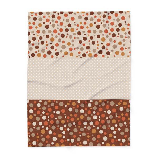 Warm Color Polka Dots Arctic Fleece Throw Blanket