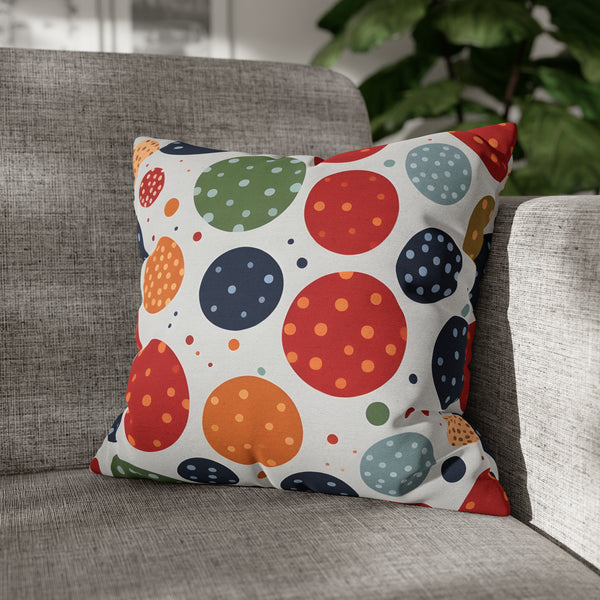 Rich Polka Dots Spun Polyester Square Pillowcase