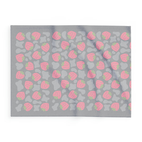 Strawberry Cow Print Arctic Fleece Blanket