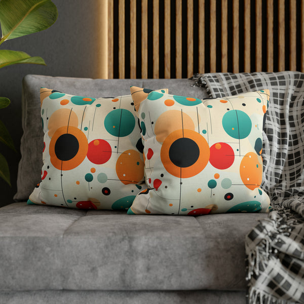 Retro Polka Dots Spun Polyester Square Pillowcase