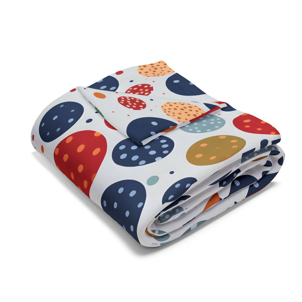 Bright Polka Dots Arctic Fleece Throw Blanket