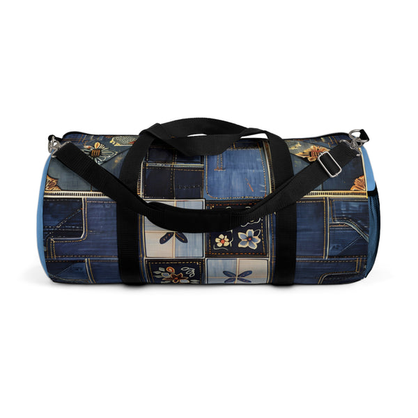 Denim Print Duffel Gym Bag