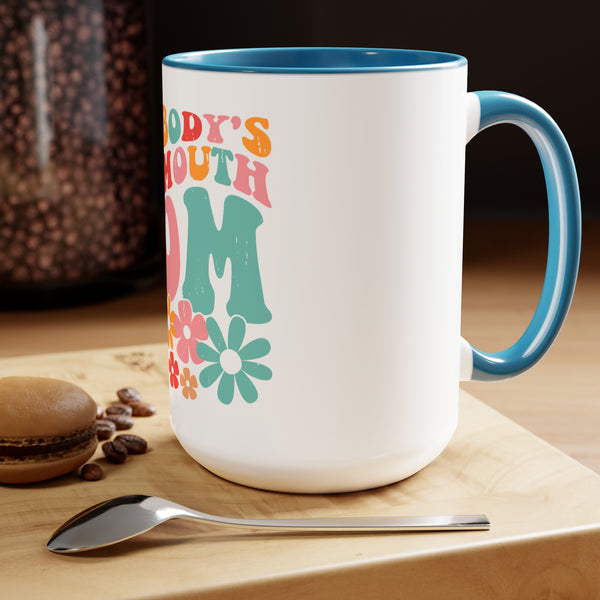 "Somebody Loud Mouth Mom" Mother's Day Two-Tone Coffee Mugs Cup, 15oz