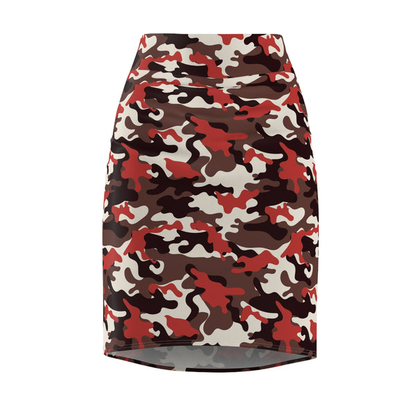 Red Camo Women's Pencil Skirt